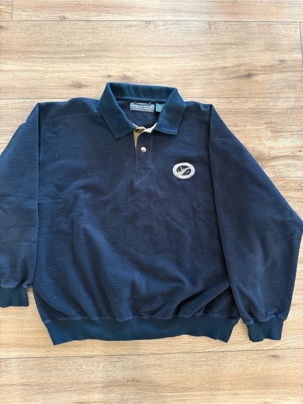 Page and Tuttle Pullover Cannon Golf Club. Dark Navy Fleece Sweatshirt Like New!